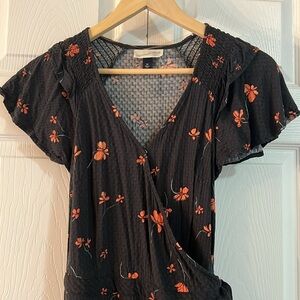 Floral Wrap Dress with Pockets